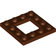 Lego destička 4x4 s dírou (výřezem) 2x2, červeno hnědá (6070442)
